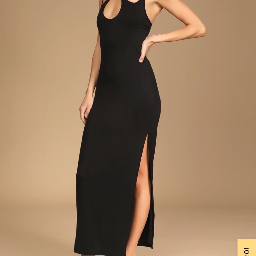 Black halter midi dress - Picture 5 of 7